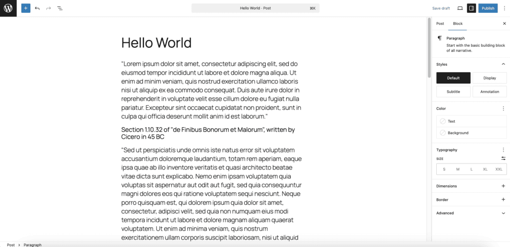 Post create on WordPress